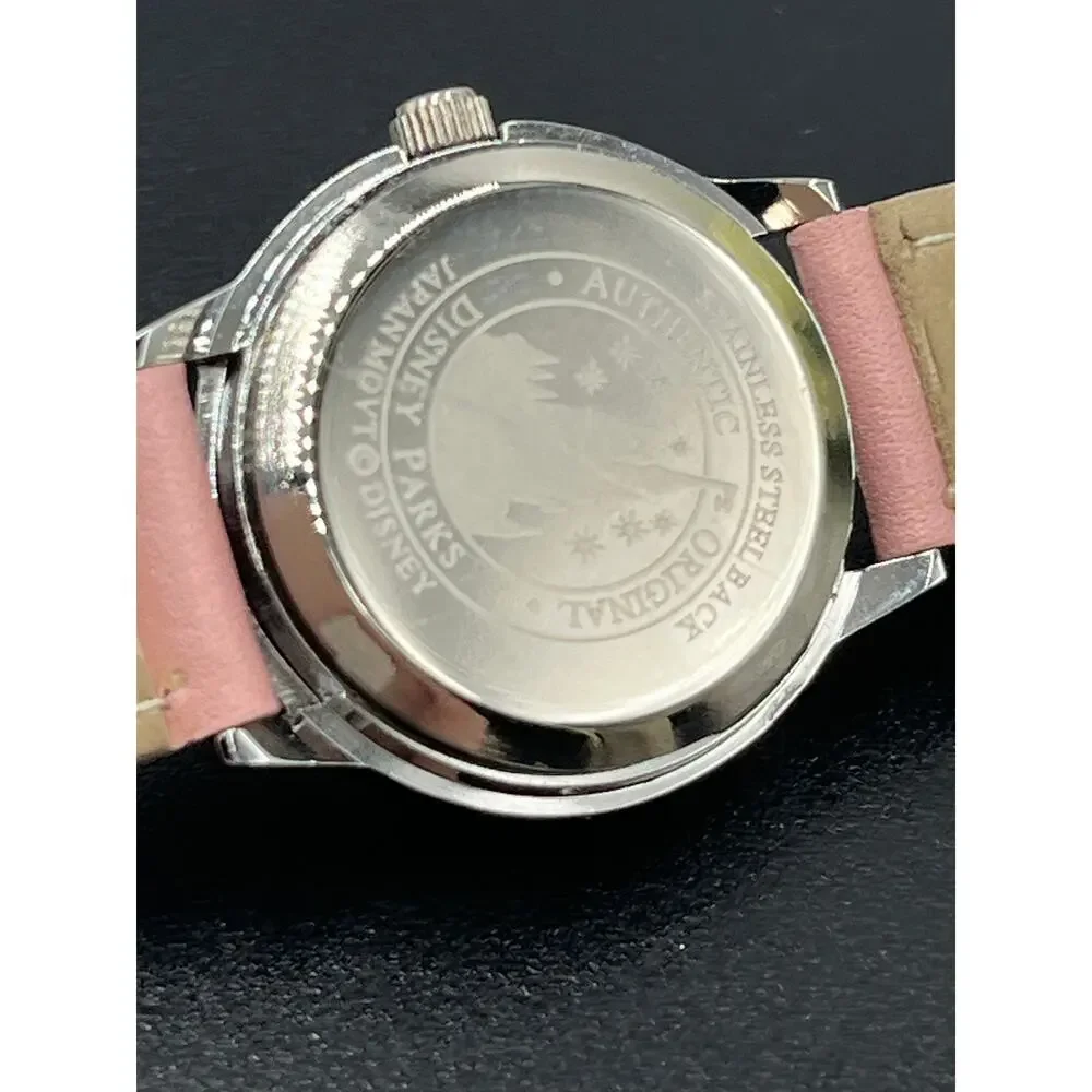 Disney Time Works Girls MINNIE MOUSE Watch Pink‎ Band Leather Hearts New Battery